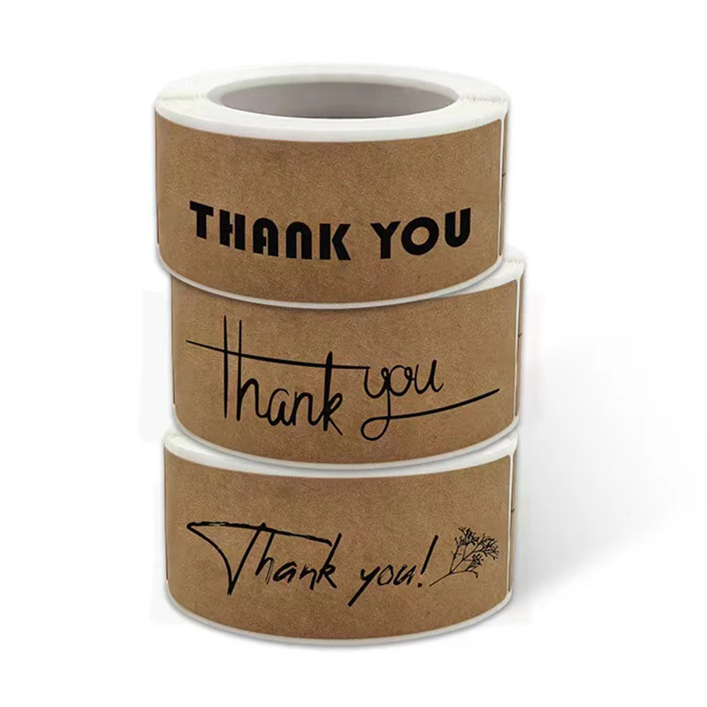 120pcs/roll Kraft Paper Thank You For Your Order Stickers 3x1 Inch Sealing Labels For Small Business Handmade Decor Stickers