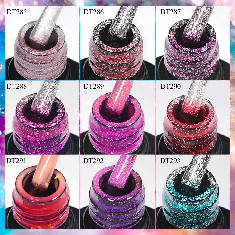 MEET ACROSS 7ML 36 Colors Thermal Gel Nail Polish Glitter Color Changing UV Gel Varnish All For Nails Art Manicure DIY Design