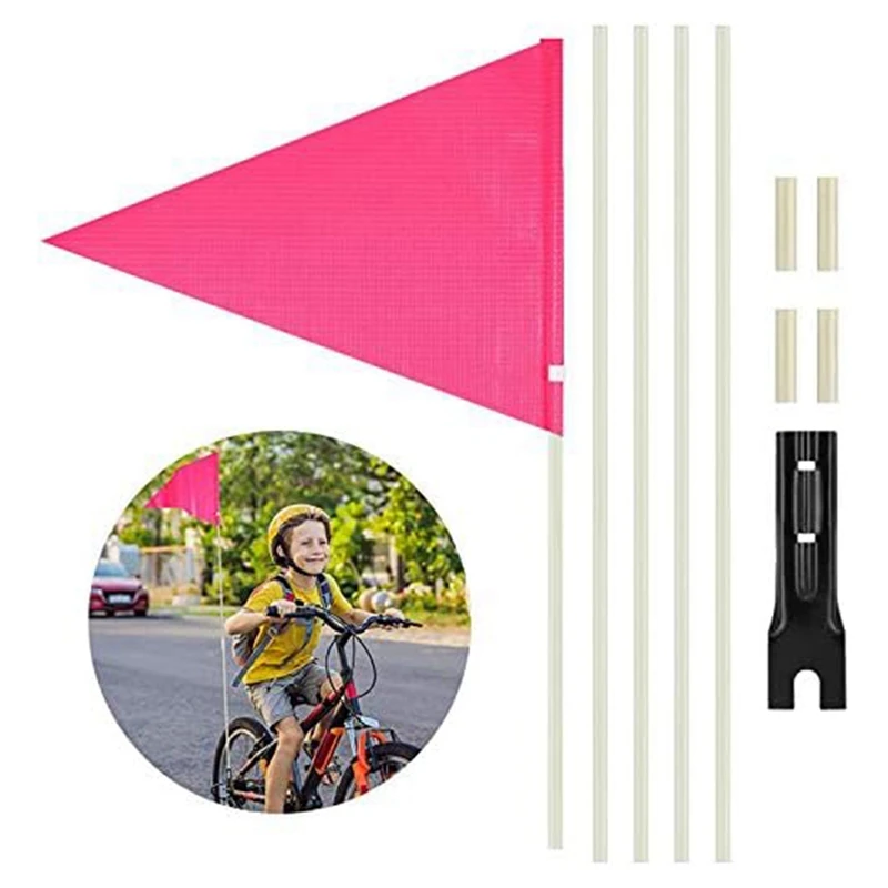 Bike Safety Flag With Pole Reflective Bike Trailer Safety Flag With Bicycle Mounting Bracket Bicycle Safety Flag