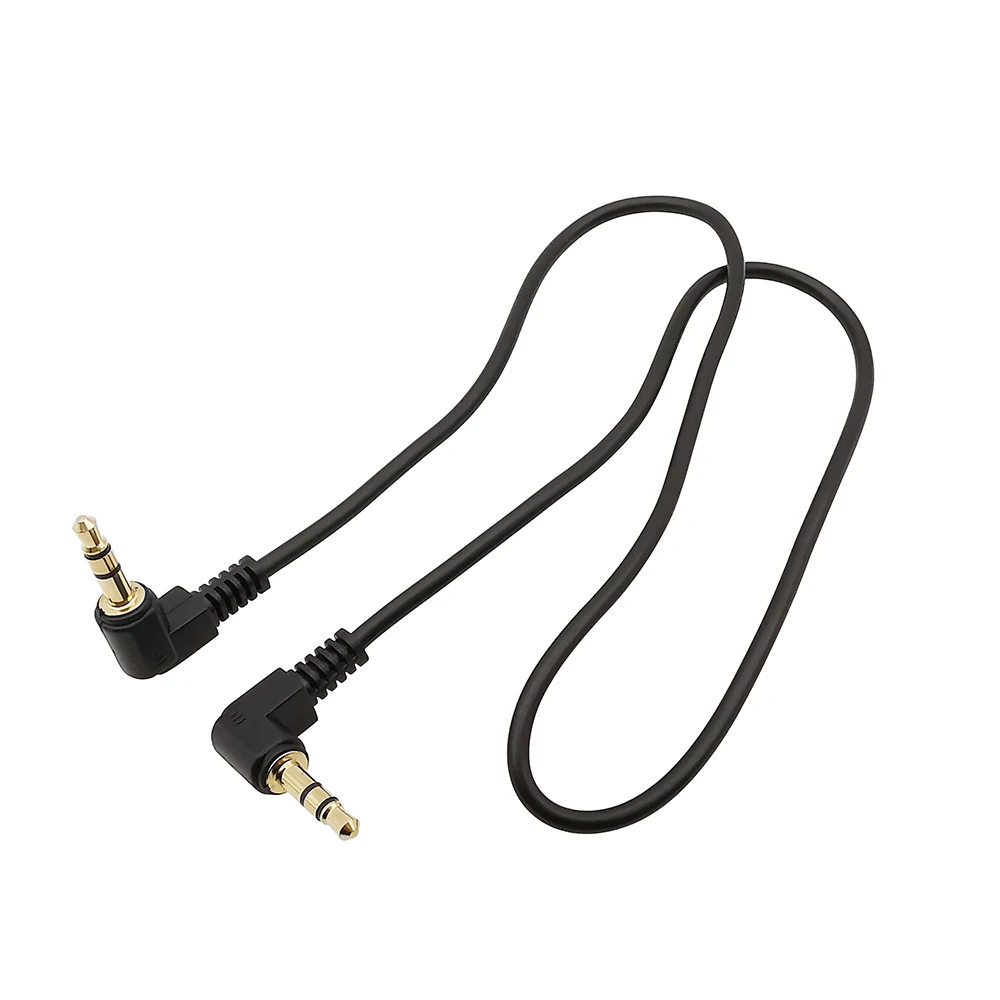 50cm 100cm 90 Degree Right Angled 3 Pole 3.5mm Jack Male to Male Stereo Cable for Phone Car AUX Speaker