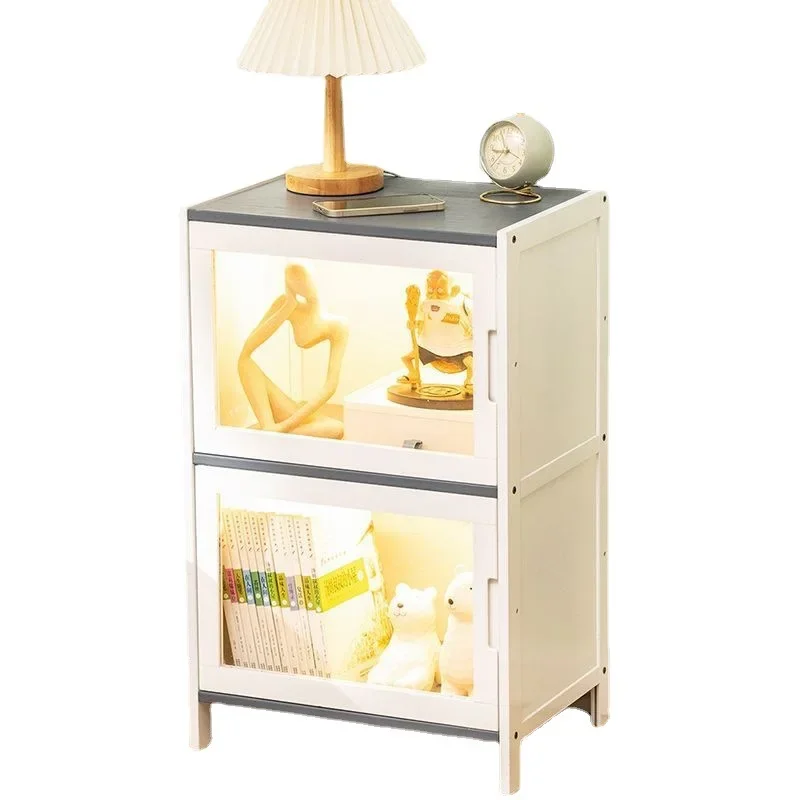 

Household Bedside Table Modern Simple Storage Small Night Stand Solid Wood Bedchamber Children Large Capacity Home Furniture