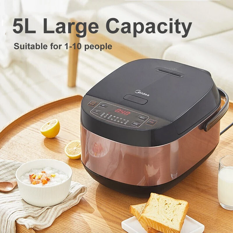 Midea Rice Cooker 5L Large Capacity Multifunctional Electric Cooker Non-stick 220V Home Kitchen Appliances Easy to Use