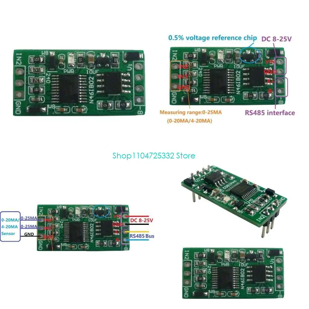 P5EA High Accuracy 12Bit Board 0-25MA Current Measurement, Modbus RTU Support