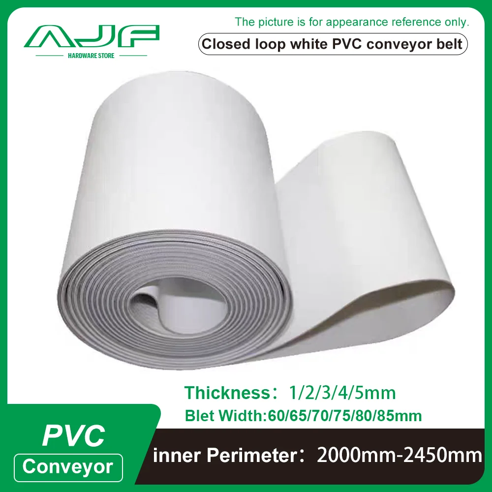 

white pvc conveyor belt Perimeter: 2000mm-2450mm width：60mm-85mm (Can Customized Size)