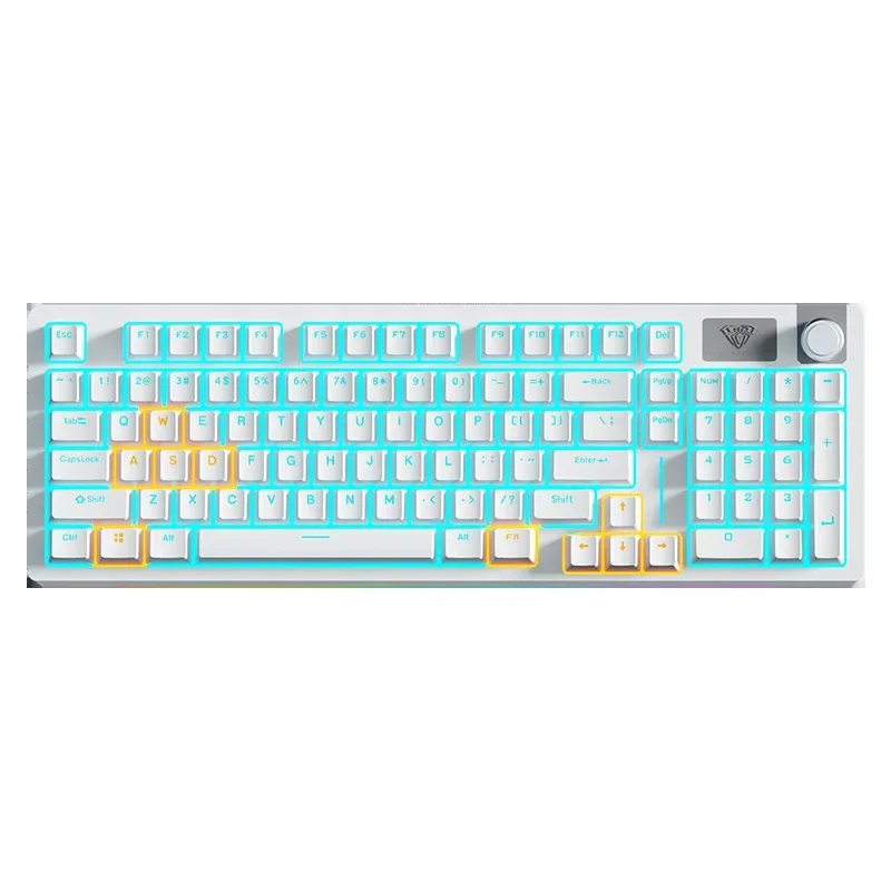 Imagem -06 - Teclado Mecânico sem Fio Três Modos Rgb Chave Completa Hot Plug Jogo E-sports Escritório Confortável Periféricos de Computador Aura-s98