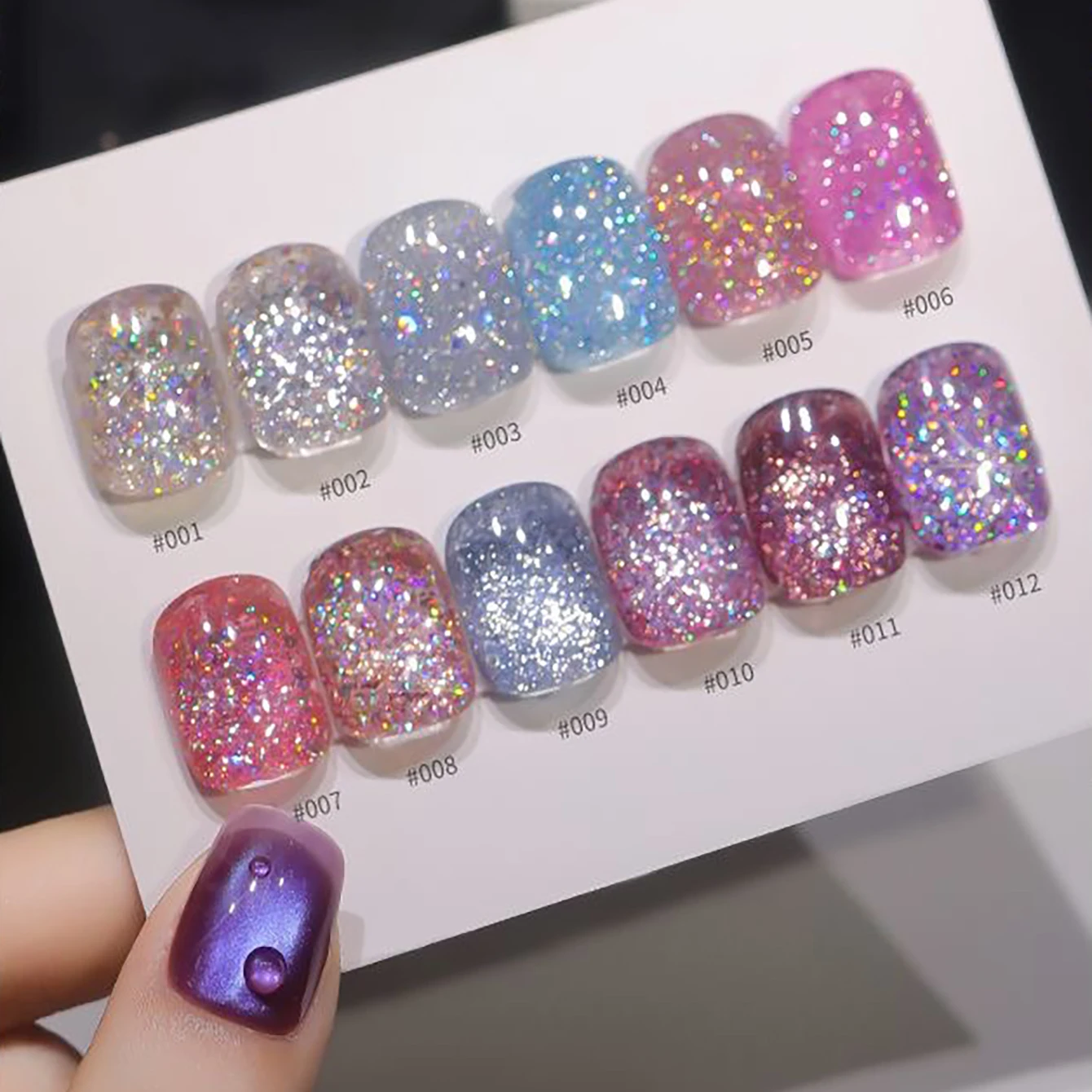 

1pcs PSK Popular Explosion Flash Broken Drill Gel Nail Polish 2025 Summer New Wishing Star Sequin Gel Series Nail Art For Party