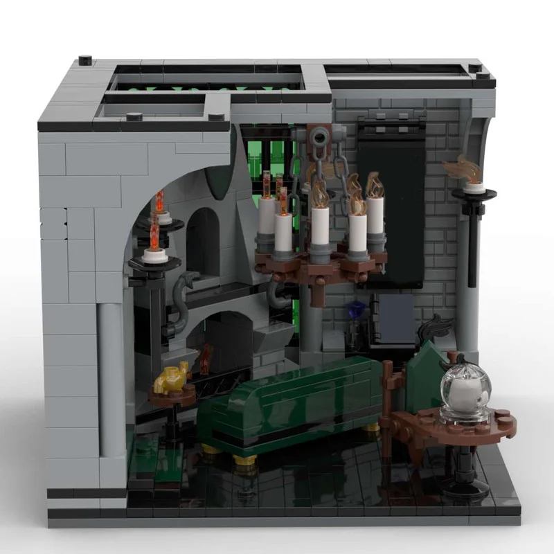 667pcs MOC Sl*therin Common Room Harry Model Building Blocks Toy Craft Assemble Art DIY Creative Display Collection Education