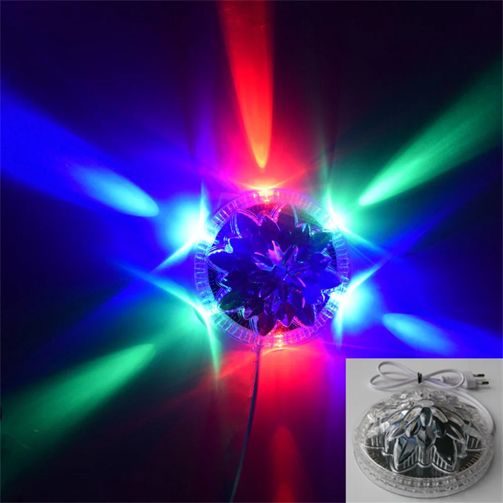 Lampada da palco colorata alimentata UE/USA/USB 48 LED Decorazione per atmosfera da festa per interni Guscio trasparente per KTV, Bar, discoteca