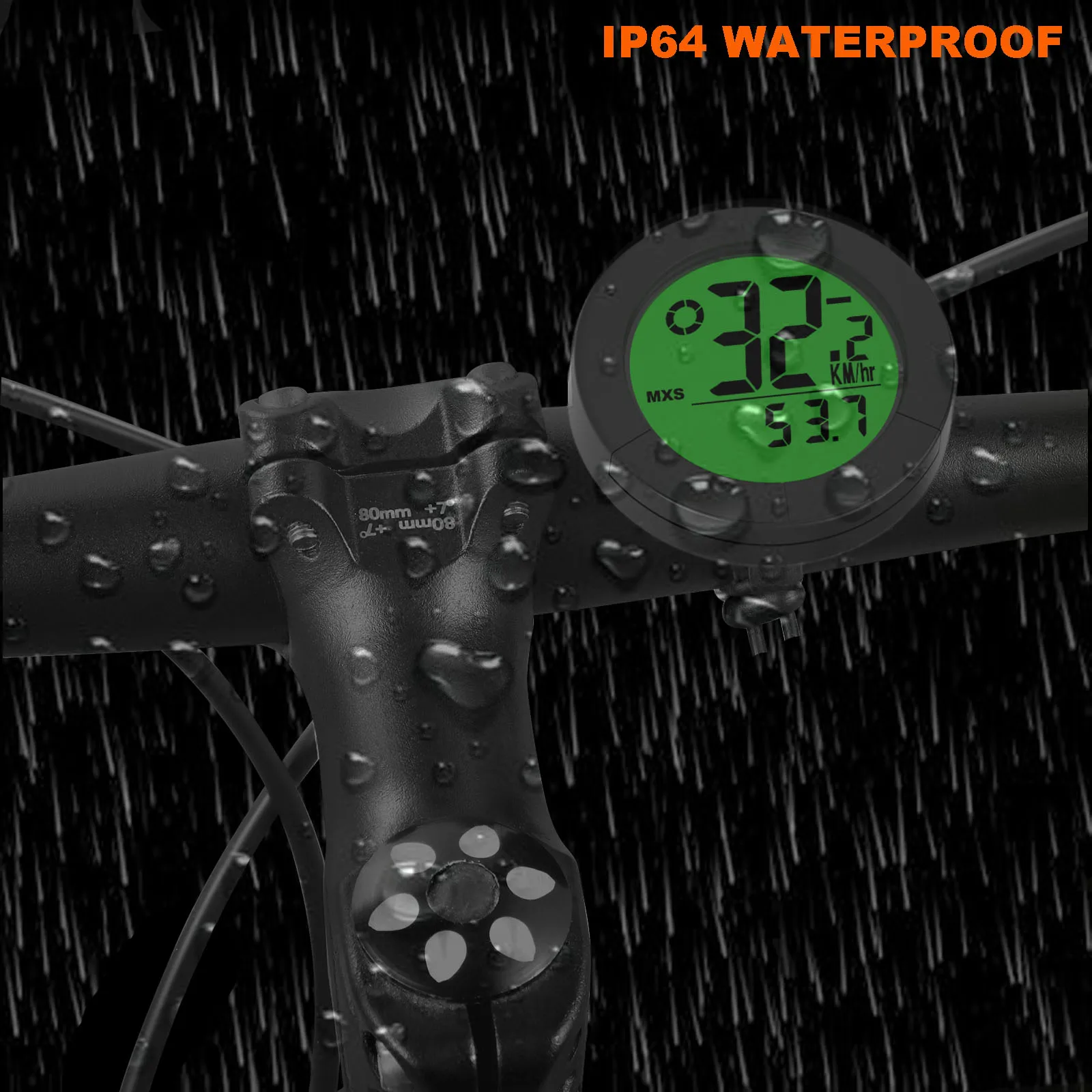 Round Wireless Bicycle Computer ,LED Luminous Backlight, Bike Speedometer, MTB Odometer, Temperature Measurement, Riding Equipme