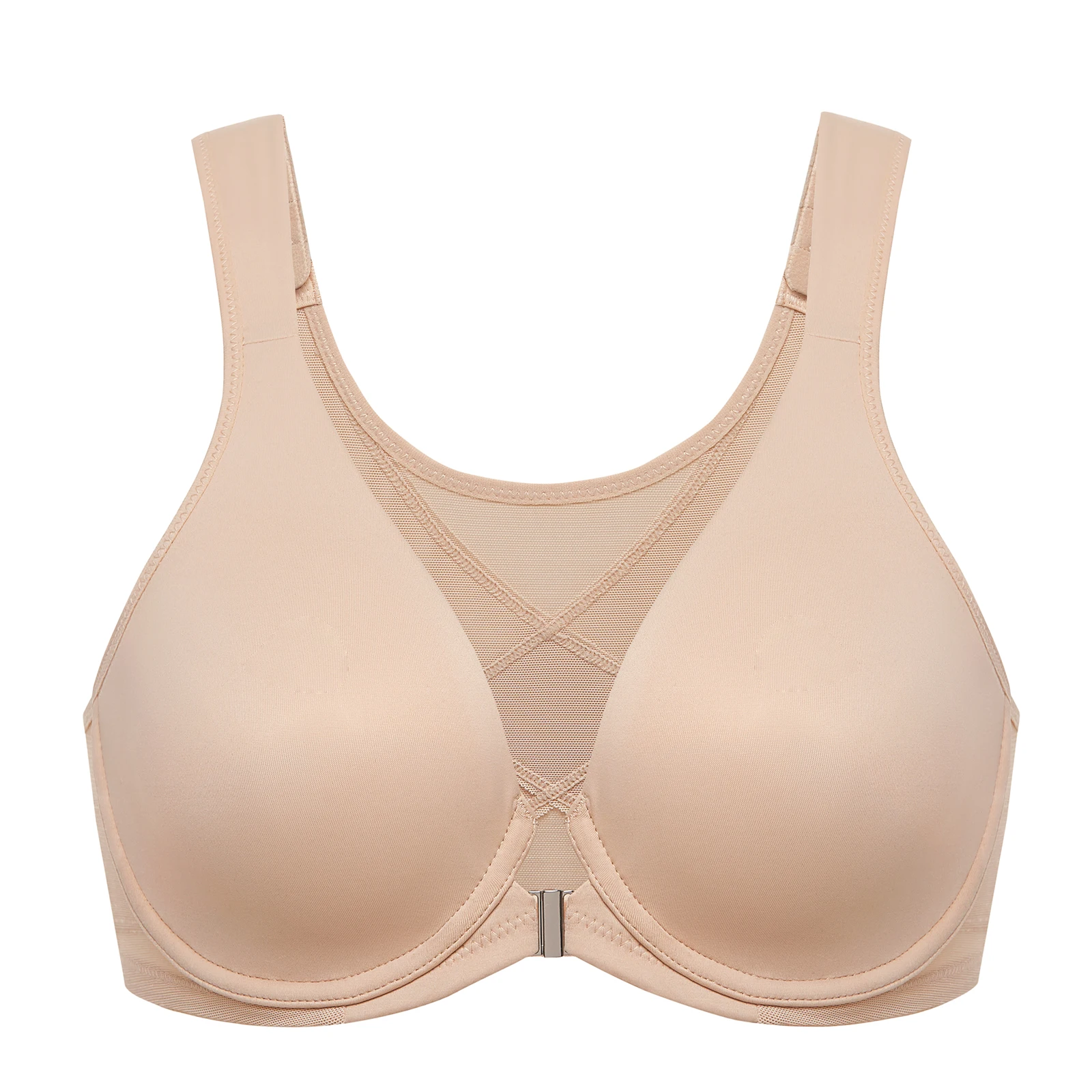 Reggiseni con chiusura frontale taglie forti da donna postura a copertura totale con ferretto sfoderato supporto per la schiena reggiseno senza cuciture con tuffo