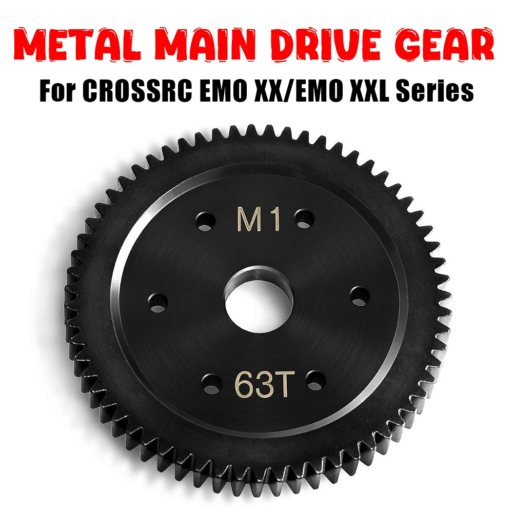 Engrenagem Principal de Metal Dark Sky M1 63T para CROSSRC EMO Série XX 1/5 1/6 Acessórios para Carro RC, Crawler e Caminhão Off-Road
