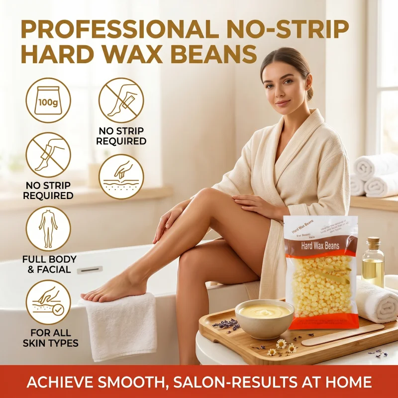 100g Whole Body Depilating Wax 10 Color Paper-Free Solid Hard Beeswax Hair Removal Beans Intimate Hair Removal Results Supplies