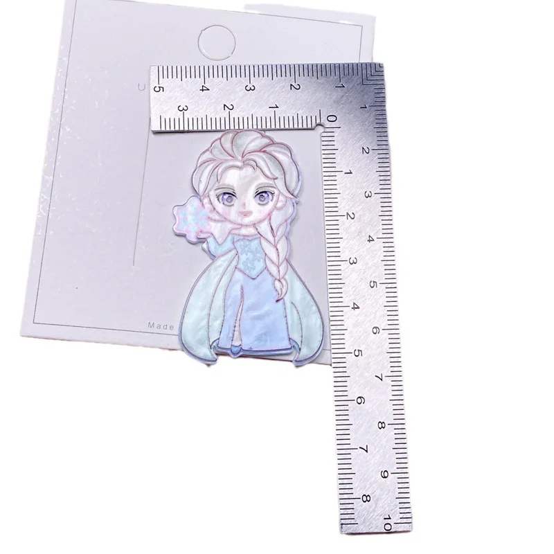 New Cartoon Frozen Princess Elsa Acrylic Sheet DIY Material Quicksand Hairpin Hair Ornament Phone Case Fridge Magnet Accessories