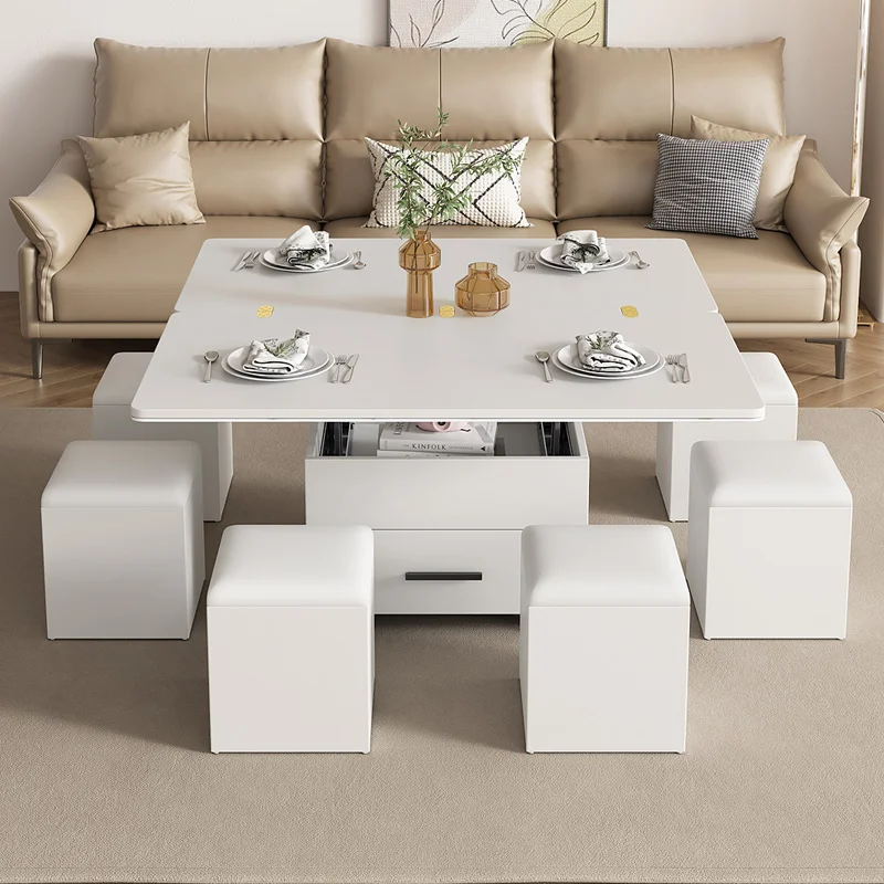 

Lifting coffee table movable dining dual-purpose living room tea and chair combination multi-functional small apartment