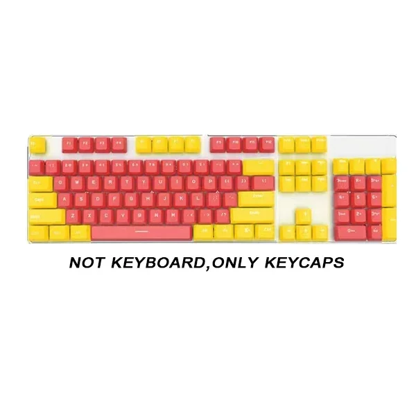 NONE 104 Stück ABS Universal mechanische Tastatur Tastenkappen ergonomische leere Tastenkappen für Cherry MX Tastatur Ersatz OEM hintergrundbeleuchtete Tastenkappe 8