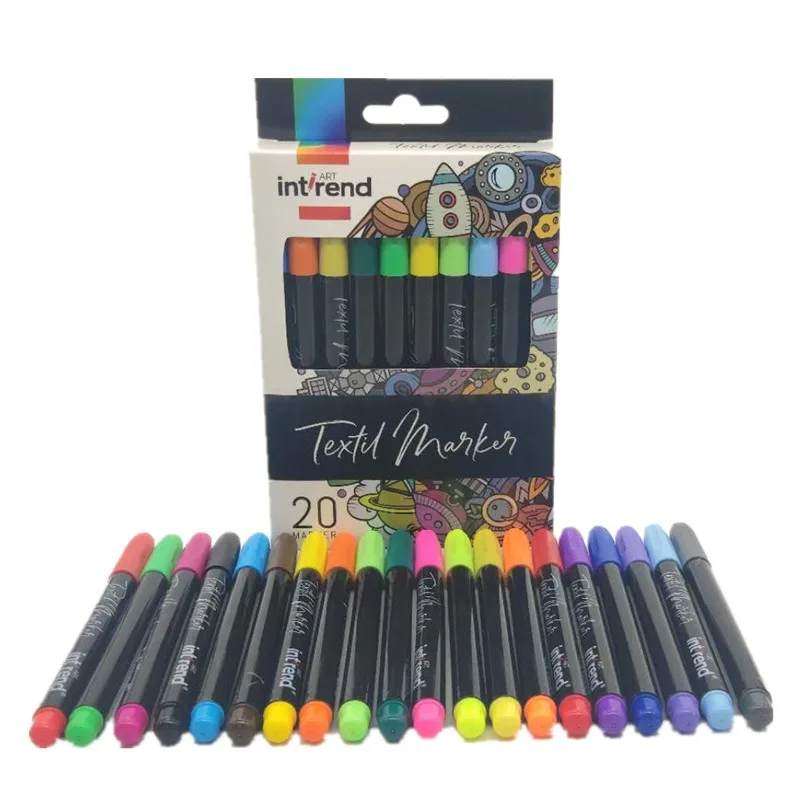 Permanent Fabric Markers, 20 Colors/Pack Nontoxic Premium Quality Paint Pens for T-shirts Clothes Shoes Bags Textiles DIY Crafts