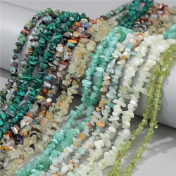 3-5mm Natural Irregular Gravel Stone Beads Amethyst Malachite Prehnite Bead For Jewelry Making Bracelet Earring 15.5