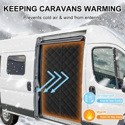 Winter Sliding Door Curtains Temporary Thermal Door Screen Van Magnetic Closure For Fiat Ducato Peugeot Boxer Citroen Relay 2006