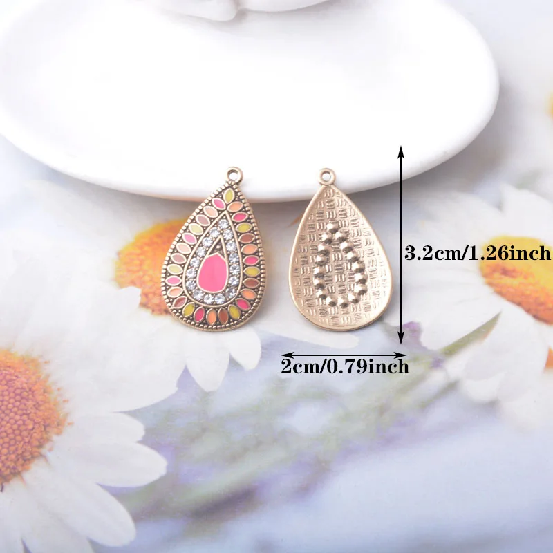 12 Stück/Set Strass-Anhänger Schmuckzubehör Boho-Anhänger DIY Damen-Ohrringe – Detail 4