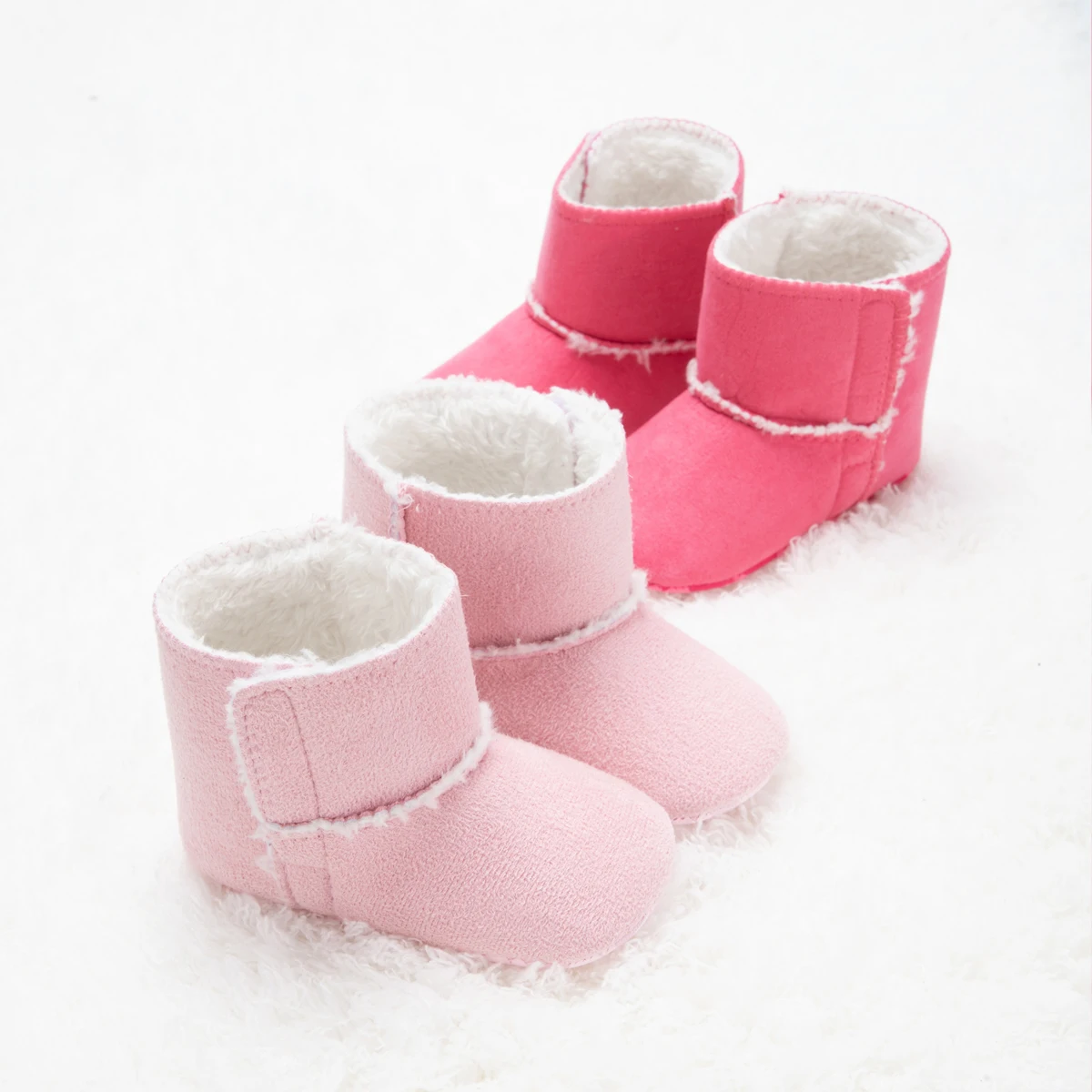 

Baby Winter Snow Boot Solid Color Fleece Lining Thick Boot with Nonslip Rubber Sole for Toddler Girls Boys 0-18 Months