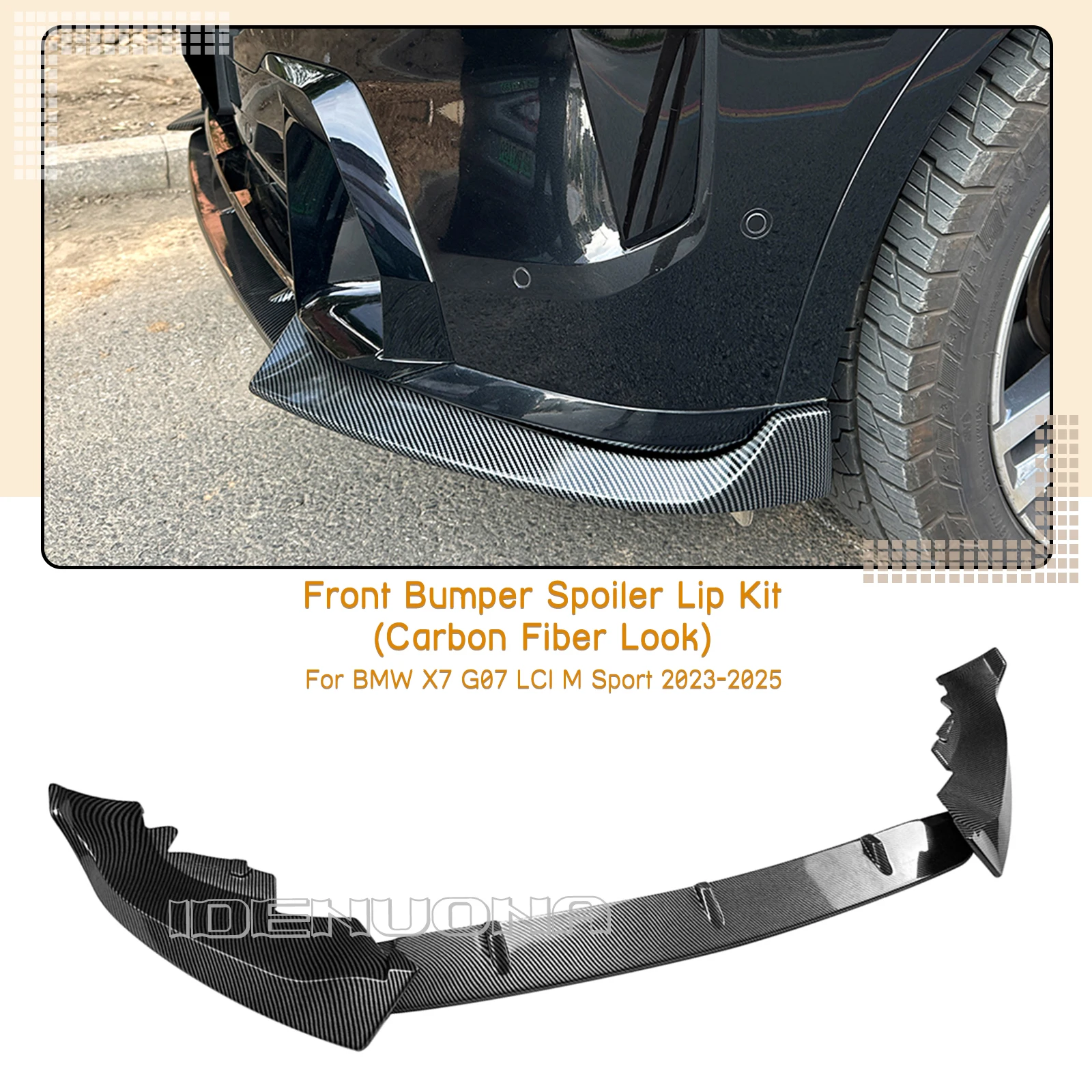 

Внешний передний бампер, спойлер, нижний сплиттер, лезвие для BMW X7 G07 LCI M Sport 2023 2024 2025