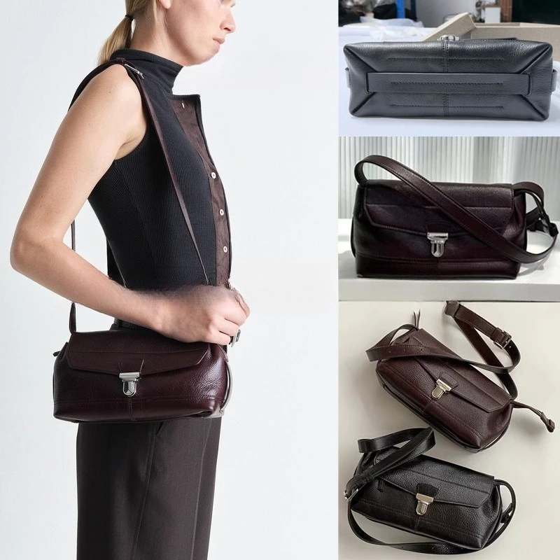 

Новая сумка-мессенджер 2025 года, на одно плечо, с откидной крышкой, из натуральной кожи растительного дубления, в стиле рабочей одежды, сумка через плечо для мотоциклистов