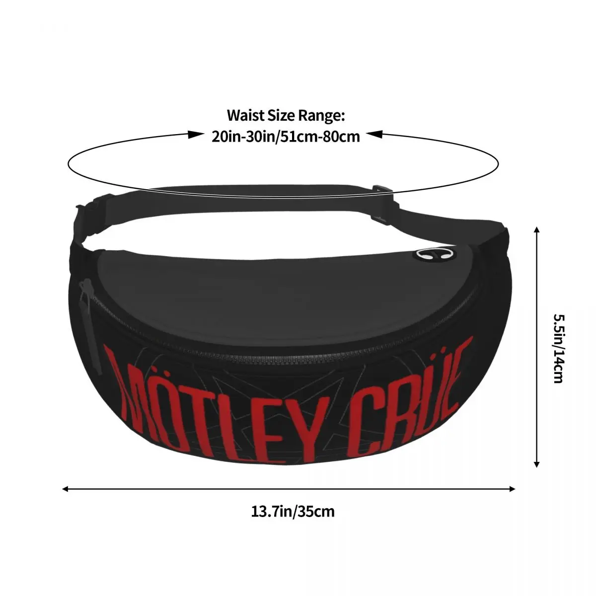 Motley-Crued - Pentagram Logo Dumpling Bags Merch Men Women Stylish Fanny Pack