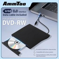 External DVD Drive High Speed USB3.0 CD Portable CD DVD RW Optical Drive Rewriter Player Burner Compatible With Laptop/Desktop