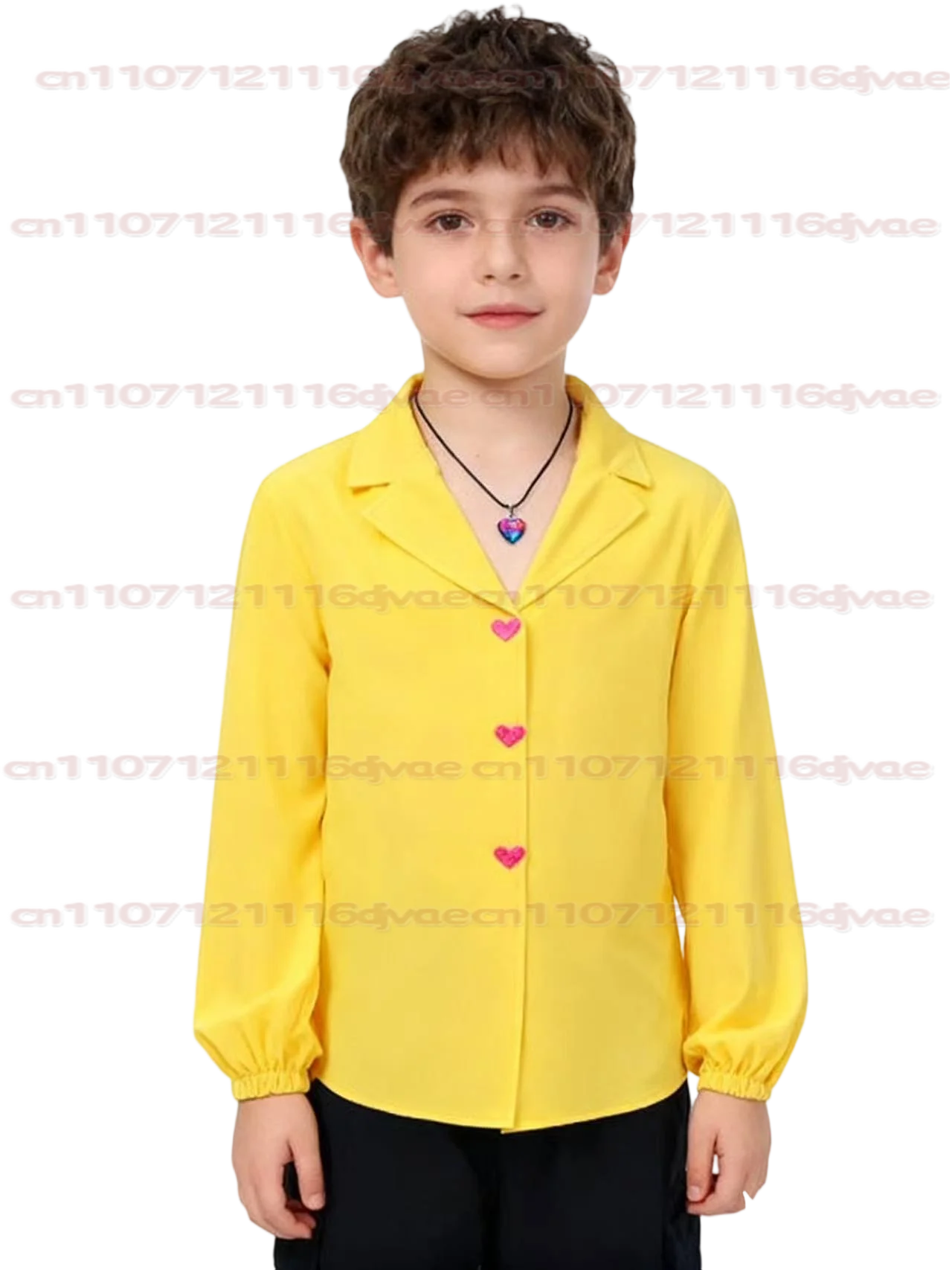 Niños película k-pop Saja niños Romance Cosplay disfraz camisa amarilla fiesta de Halloween cuello en V camisa de manga larga para niños