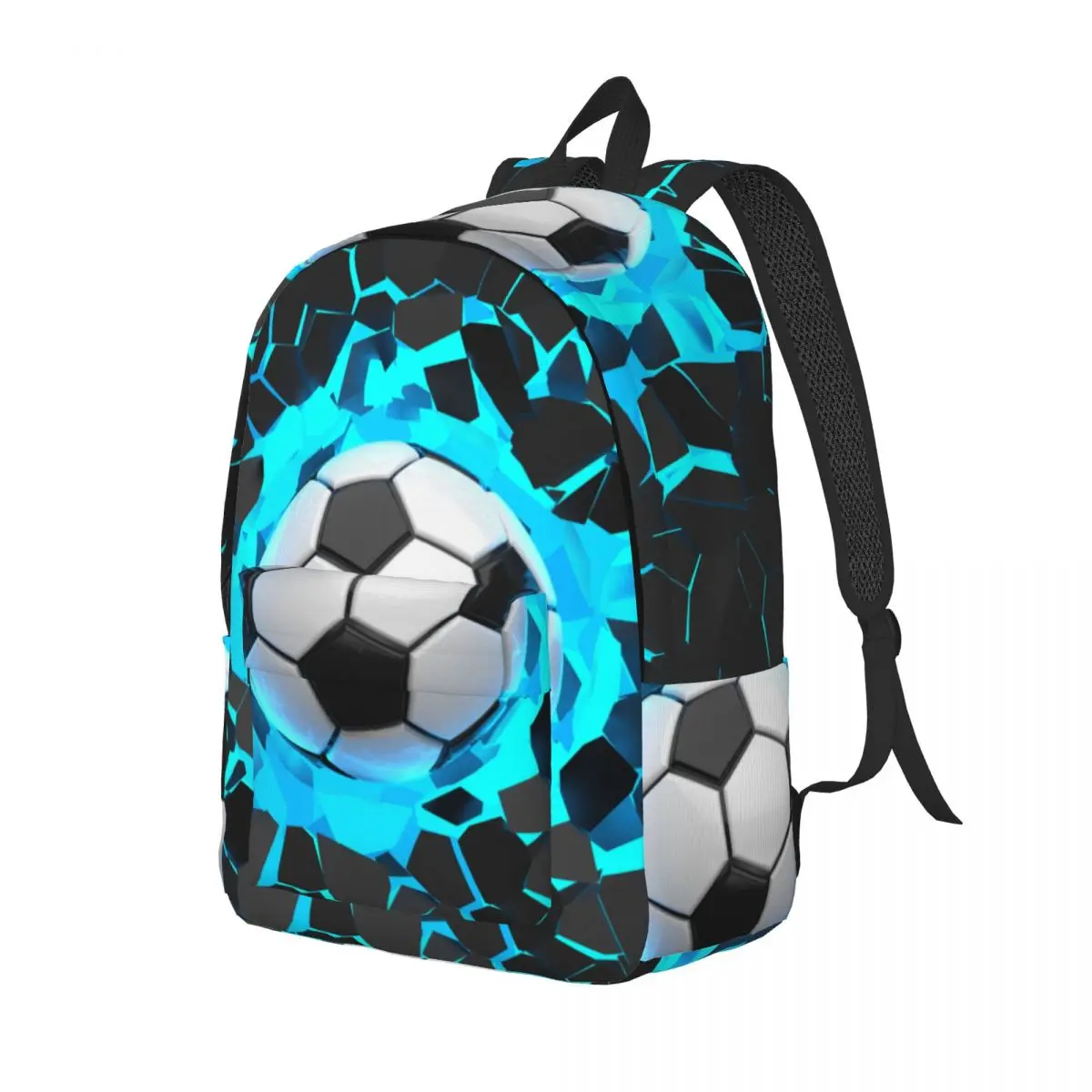 Soccer Football Balls Backpack for Preschool Primary School Student Sports Bookbag Boy Girl Kids Canvas Daypack Gift