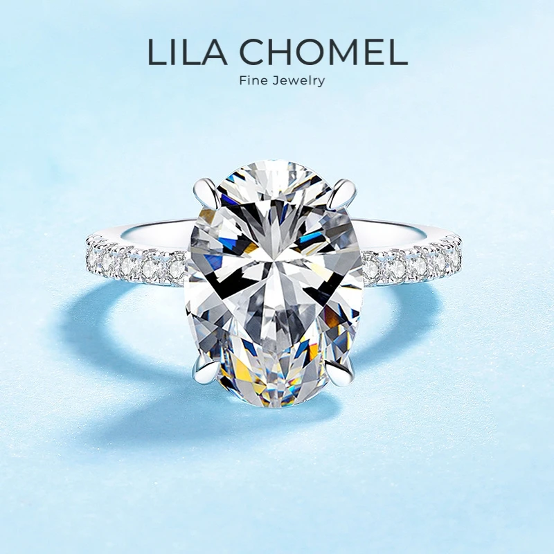 Lover Valentine's Day 18K White Gold Women Wedding Bands 8CT Moissanite Diamond Girl Friend PT950 Platinum Birthday Gift Rings