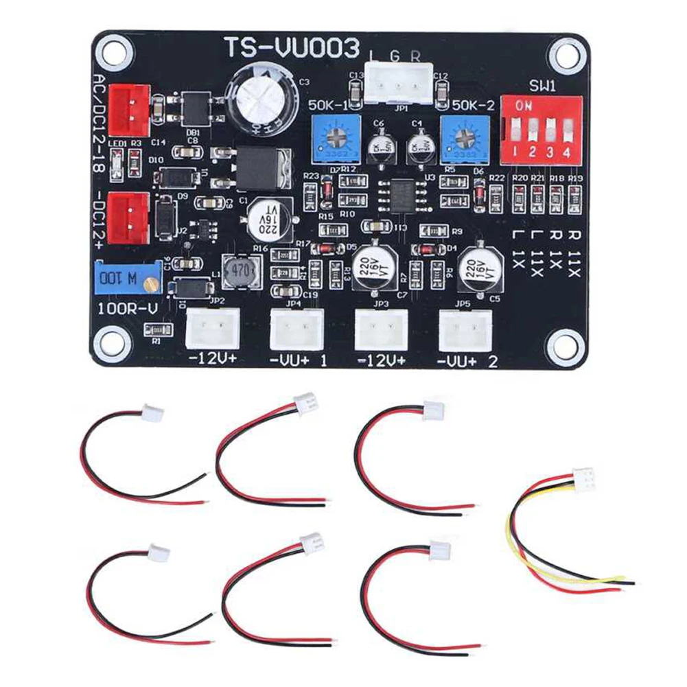 TS VU003 DB Amplifier Chassis VU Meter Driver Board Adjustable Backlight VU Meter Driver Module 12V-18V High-Frequency Low-Pass