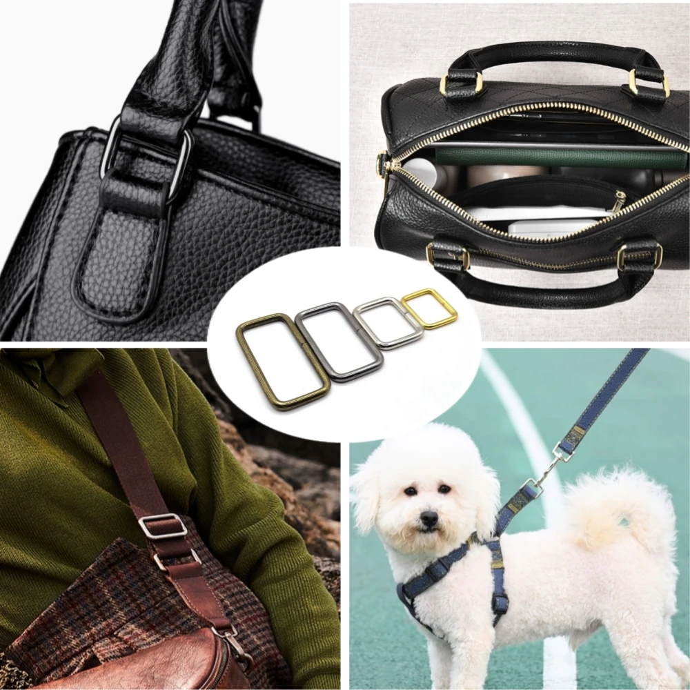 10-100 Pcs/Pack 10-38mm Metal Rectangle Square Ring Buckle Clasp Handbag Leather Bag Strap Belt Webbing Dog Collar Chain