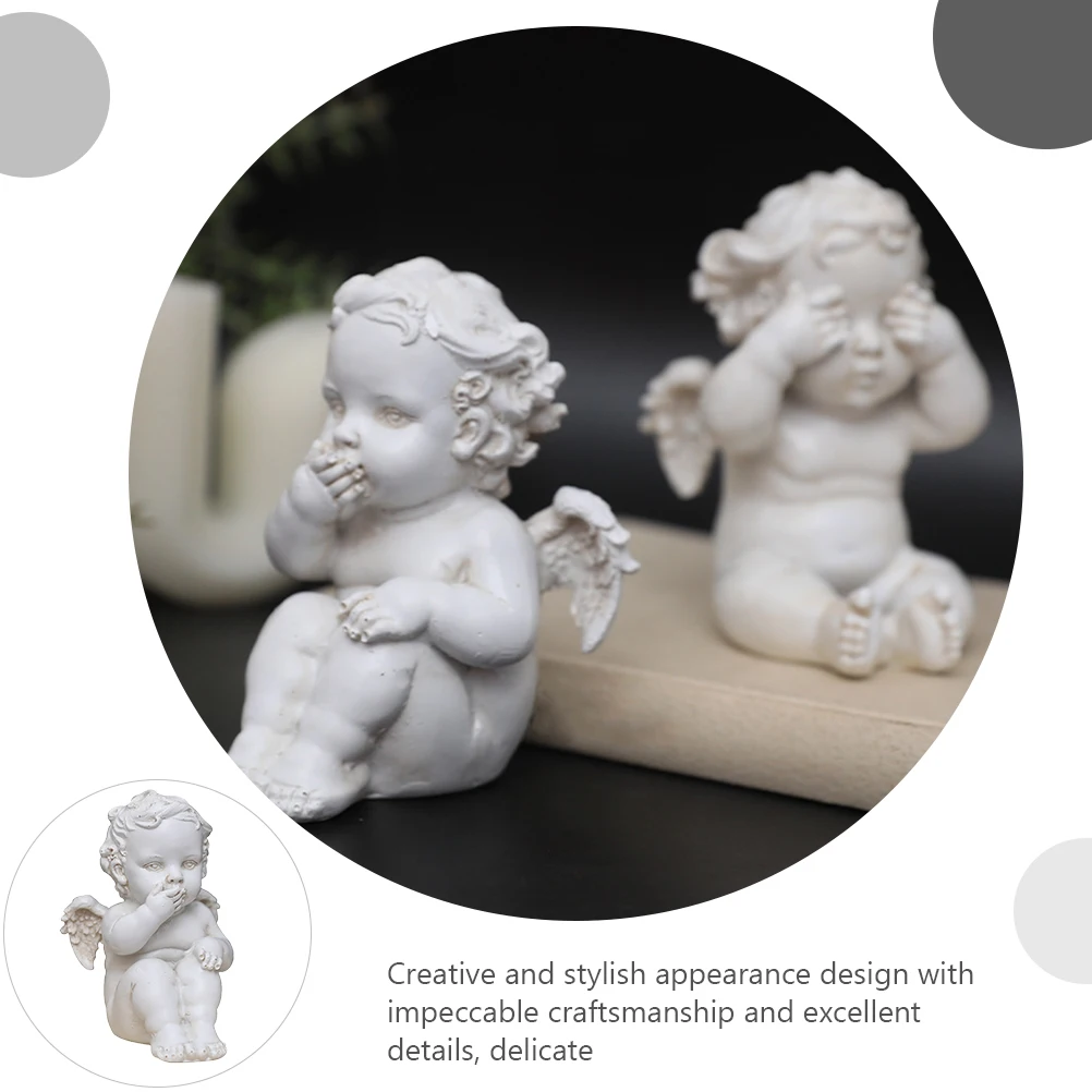 

Retro Decorations Resin Figurines Statue Home Garden Decoration Christmas Ornaments Cute Angel Statues