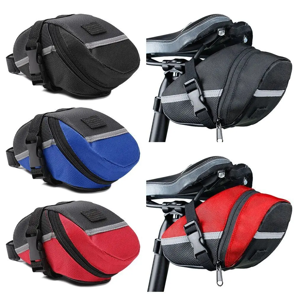 New Nylon Nylon Bicycle Bag Waterproof Large Capacity Mountain Bike Saddle Storage Black Blue Red Bicycle Accessories