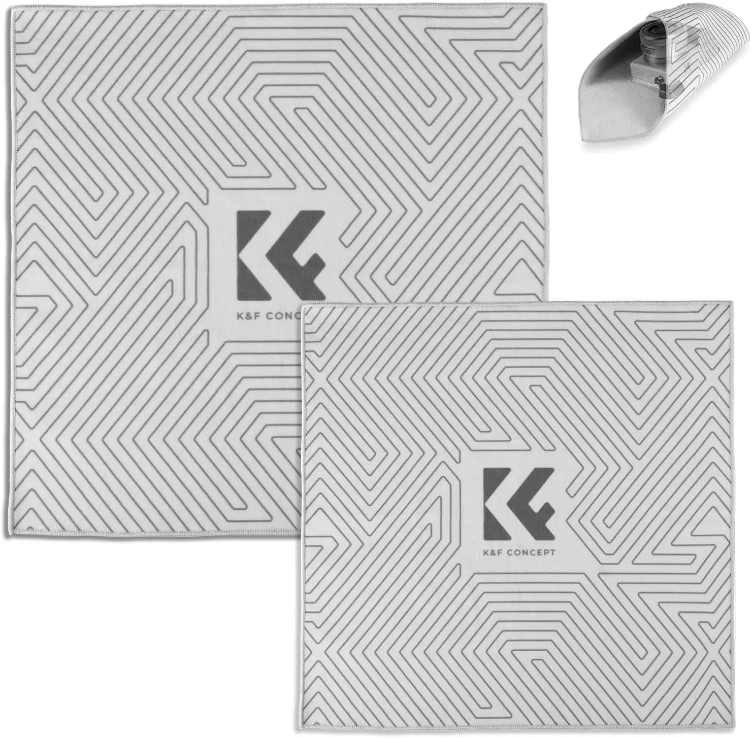 K&F CONCEPT 2-pack opvouwbare lensbeschermers, kraswerende lensbescherming, magische zelfklevende doek, beschermhoezen voor DSLR-camera's