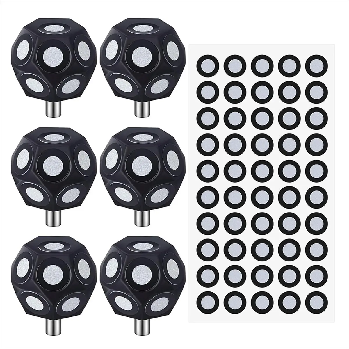6 Pcs Multi-Angle Marker Set 100 Point 3D Scanner Markers Dot Stickers Scanning -Scanner Turntable 3mm Dot