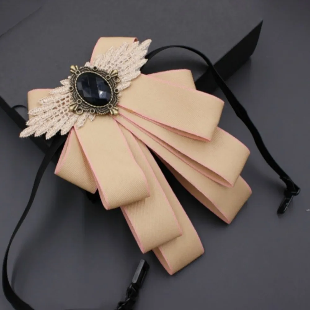 Fashion Faux Stone Men's Suit Lapel Flowers Alloy Polyester Bow Tie Necktie Neck Decoration Groom Formal Suit Ties&Bows