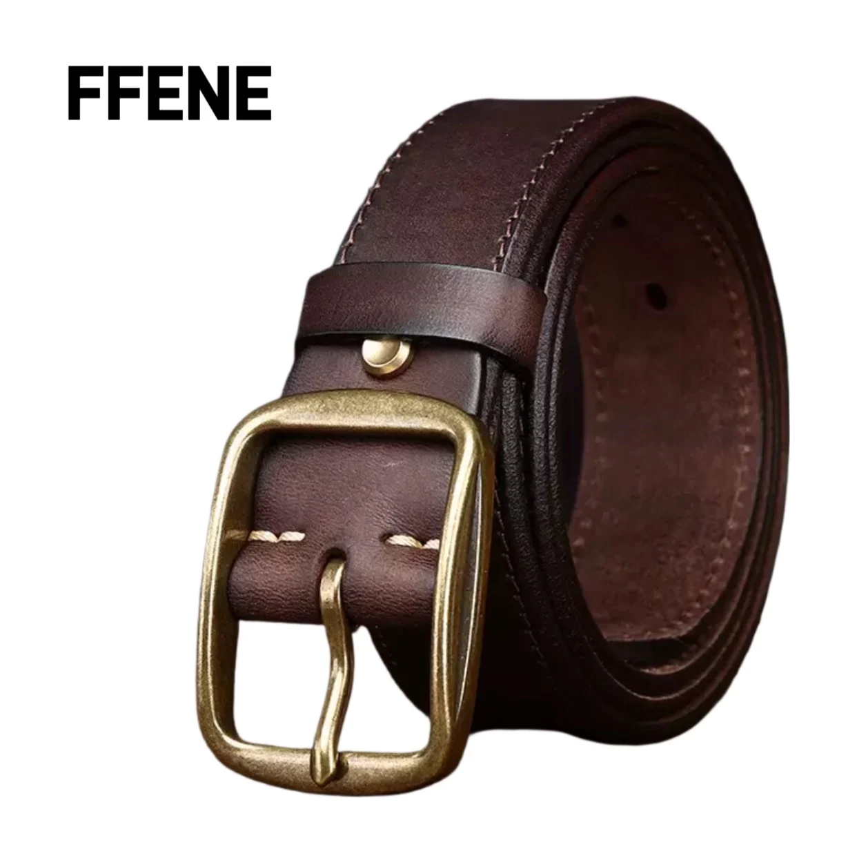 

Couple 3.8 cm wide American retro distressed matte genuine leather belt men's first layer cowhide casual jeans belt