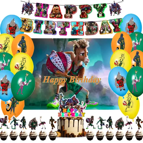 Cartoon GOAT  Miracle Dream Team Background Birthday Party Decor Cake Topper Balloons Banner Supplies Backdrop Photography Props