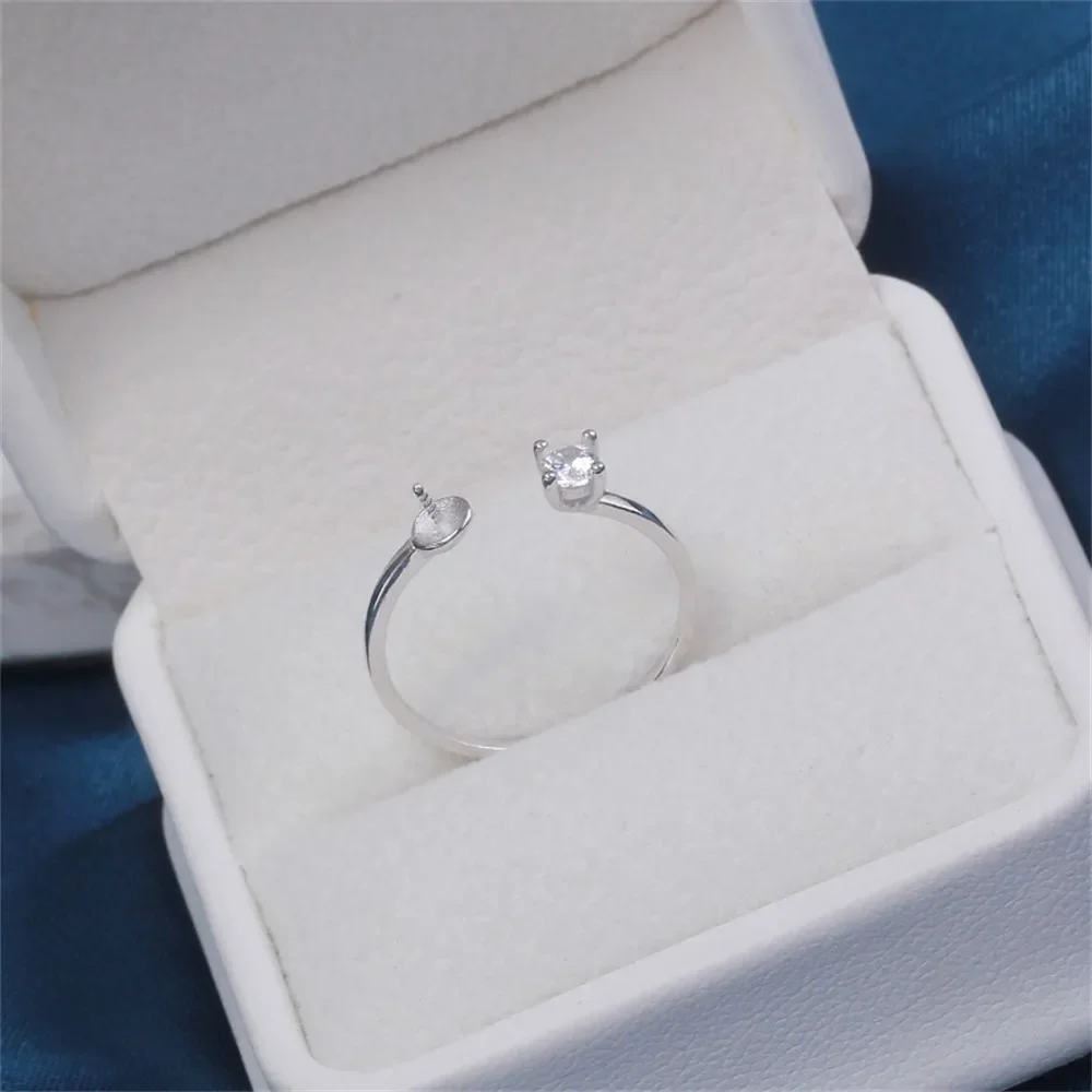 Solid S925 Sterling Silver Pearl Ring Settings Findings & Accessories  for Jewelry Making Bulk Wholesale Craft Supplies No Pearl