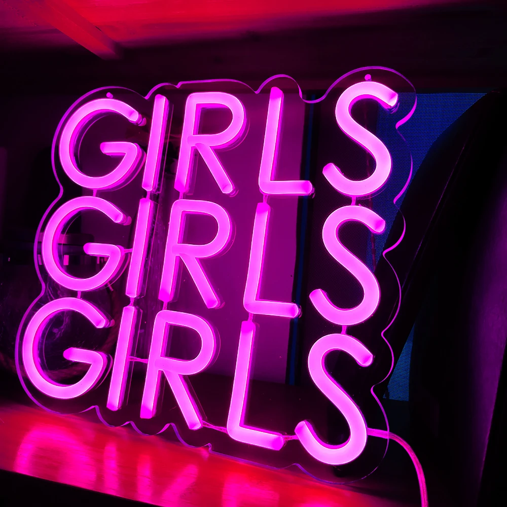 

Neon Sign Girl 30x17cm Custom Personalized Name Led Light Up Neon Signs For Bedroom Bar Decoration Christmas Gift for Home Decor