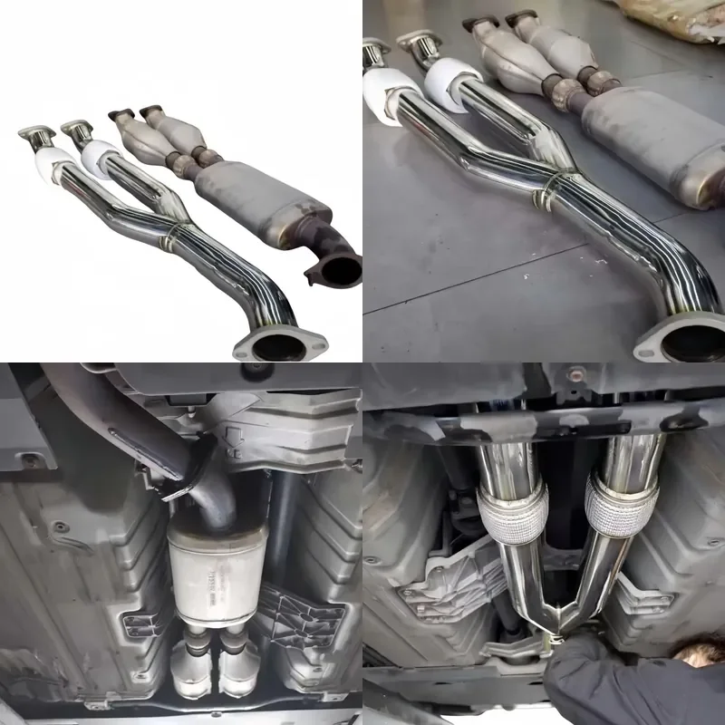 304 Stainless Steel High Flow Y-Tube Exhaust Resonator Fit GT-R R35 M2 M3 A4 Performance Exhaust Parts