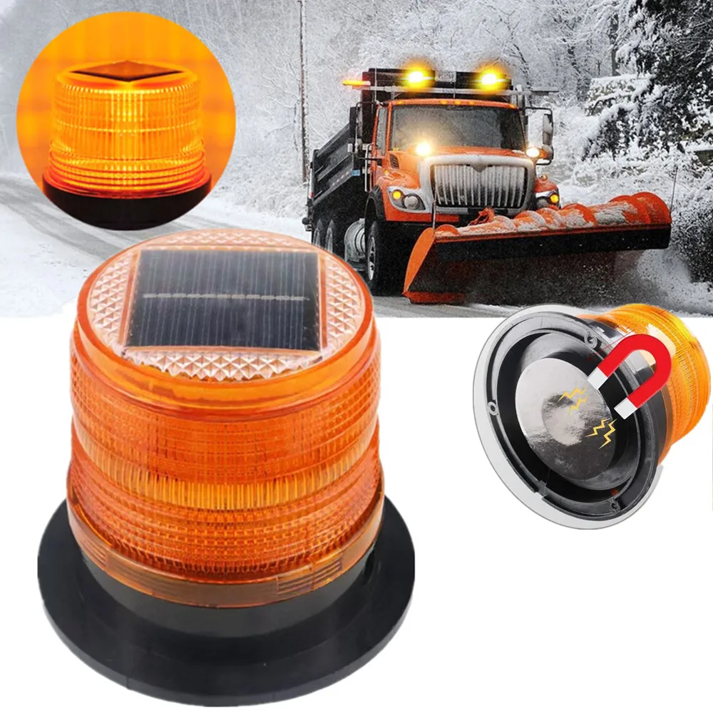 

Solar Powered Strobe Warning light Car Roof Magnet LED Strobe light Beacon Light led Flashing for Car Lorry Truck Accessory