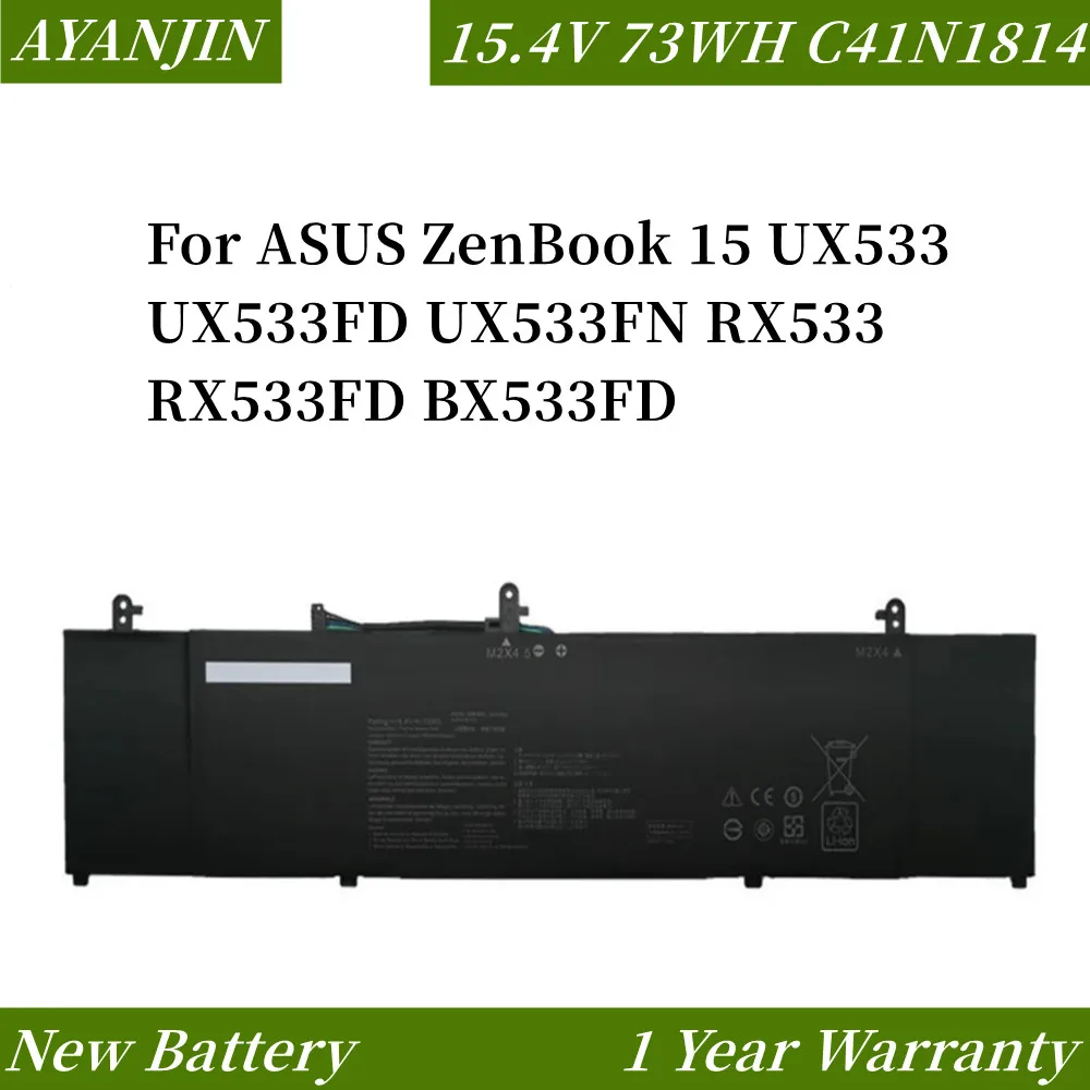 C41N1814 0B200-03120100 15.4V Bateria Do Portátil para ASUS ZenBook 73WH 15 UX533 UX533FD UX533FN RX533 RX533FD BX533FD Series