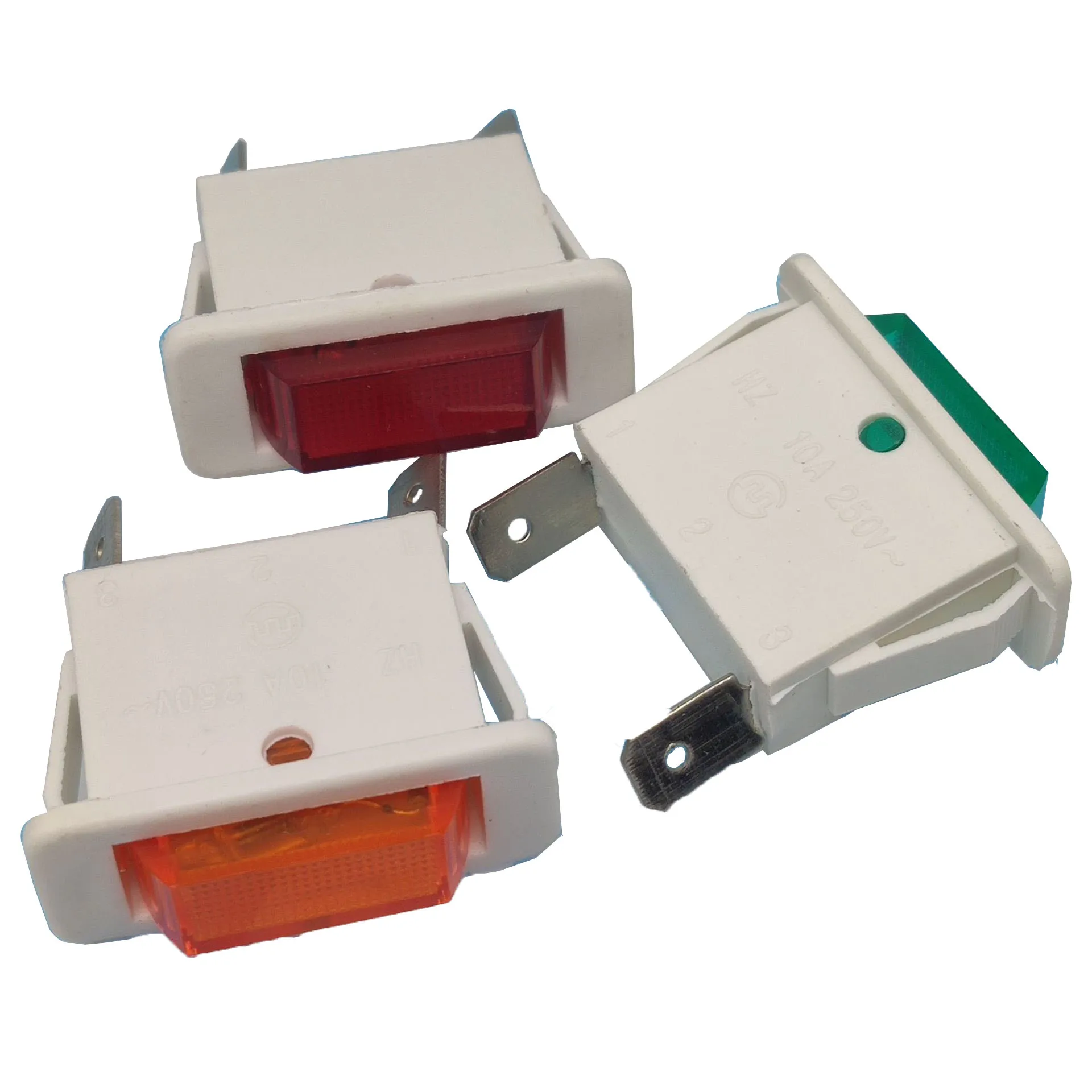ZJSHUYI Boat-shaped Rectangular  Indicator Light XCD3 Red and Green 33*14 White Shell 220v