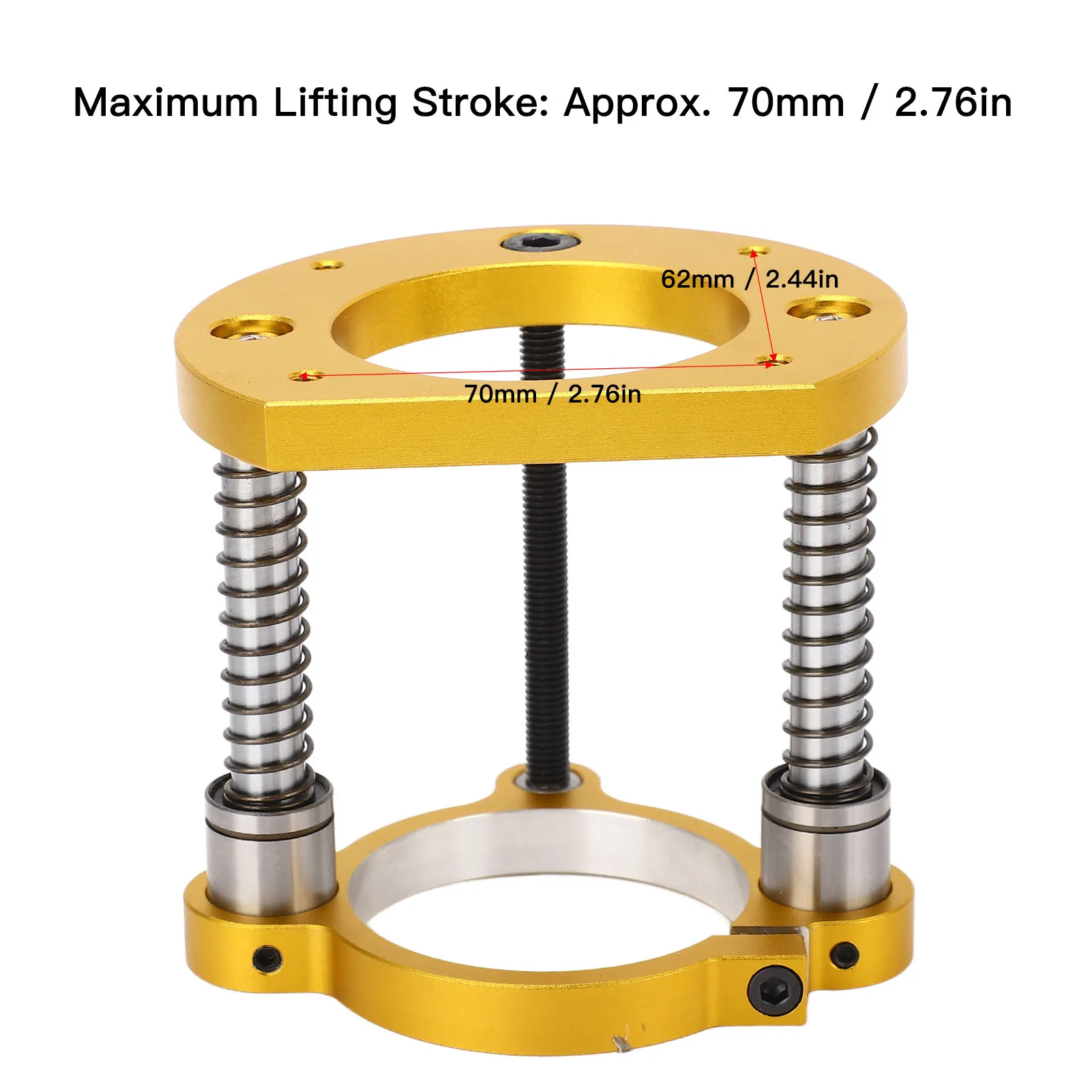 Aluminum Alloy Router Lift Base 65MM Stainless Steel Woodworking Router Table Lift System with Handle for Precision Height Adjus