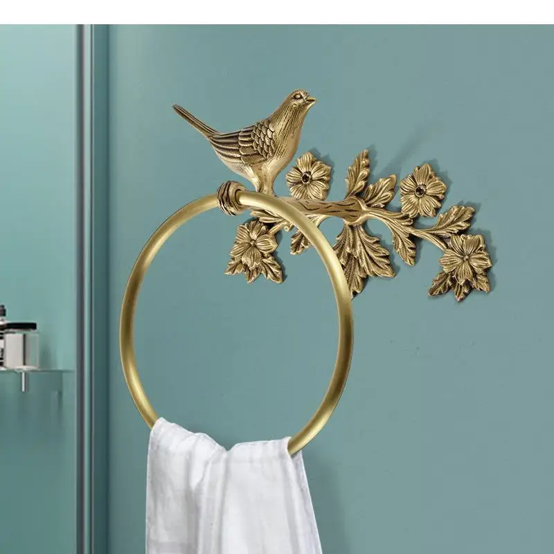 Brass Towel Rack Bird Deer Bars Bar Wall Storage Racks Hanging Napkin Holder Paper Roll