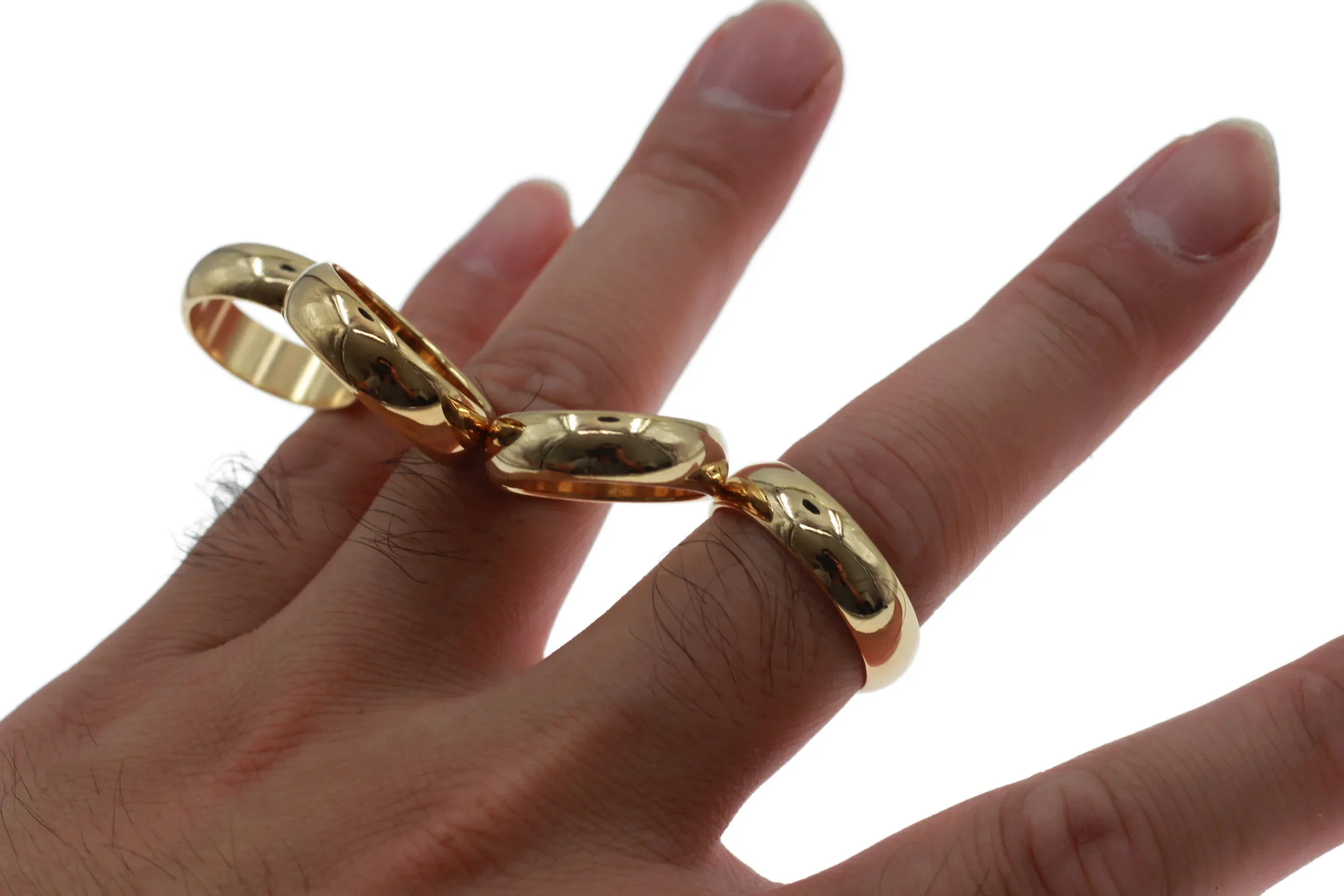 Gold Cambered PK Ring Magic Tricks Props gimmicks Strong Magnetic Coin Finger Decoration Magie Show Size 18 19 20 21mm