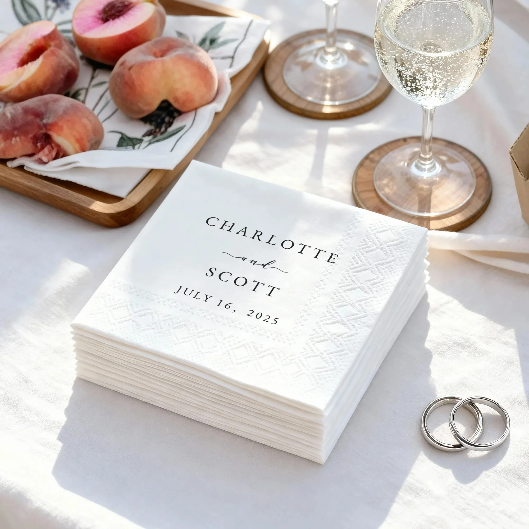 Personalized Paper Napkins for Wedding Custom Napkins of Your Text 20-200pcs Disposable Napkins for Cocktail Party Hen Party